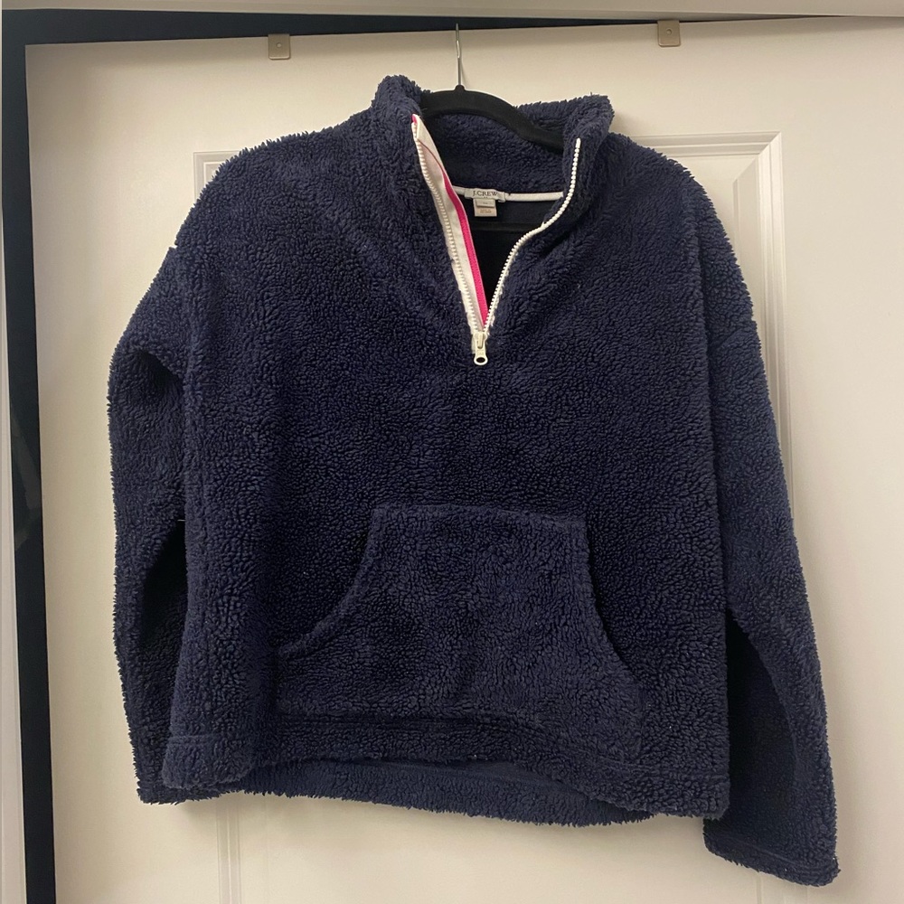J. Crew navy blue XS polartec fleece half-zip